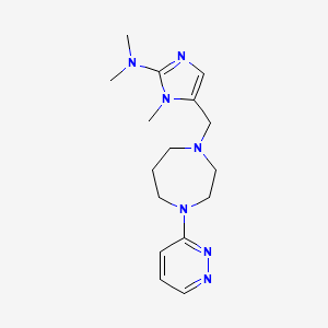 molecular formula C16H25N7 B6972381 N,N,1-trimethyl-5-[(4-pyridazin-3-yl-1,4-diazepan-1-yl)methyl]imidazol-2-amine 