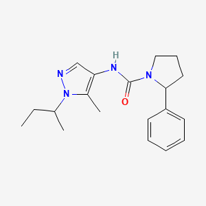 molecular formula C19H26N4O B6972394 N-(1-butan-2-yl-5-methylpyrazol-4-yl)-2-phenylpyrrolidine-1-carboxamide 