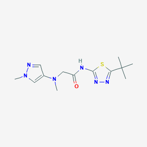 molecular formula C13H20N6OS B6972402 N-(5-tert-butyl-1,3,4-thiadiazol-2-yl)-2-[methyl-(1-methylpyrazol-4-yl)amino]acetamide 