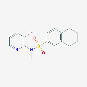 molecular formula C16H17FN2O2S B6972412 N-(3-fluoropyridin-2-yl)-N-methyl-5,6,7,8-tetrahydronaphthalene-2-sulfonamide 