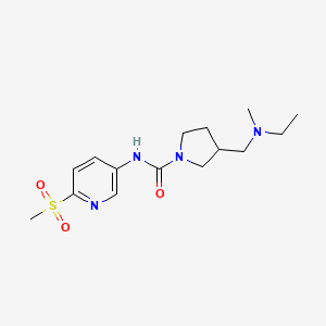 3-[[ethyl(methyl)amino]methyl]-N-(6-methylsulfonylpyridin-3-yl)pyrrolidine-1-carboxamide