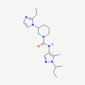 molecular formula C19H30N6O B6972415 N-(1-butan-2-yl-5-methylpyrazol-4-yl)-3-(2-ethylimidazol-1-yl)piperidine-1-carboxamide 