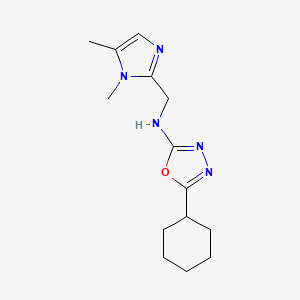 5-cyclohexyl-N-[(1,5-dimethylimidazol-2-yl)methyl]-1,3,4-oxadiazol-2-amine