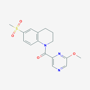 molecular formula C16H17N3O4S B6972424 (6-methoxypyrazin-2-yl)-(6-methylsulfonyl-3,4-dihydro-2H-quinolin-1-yl)methanone 