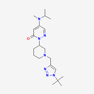 molecular formula C20H33N7O B6972464 2-[1-[(1-Tert-butyltriazol-4-yl)methyl]piperidin-3-yl]-5-[methyl(propan-2-yl)amino]pyridazin-3-one 