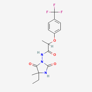 N-(4-ethyl-4-methyl-2,5-dioxoimidazolidin-1-yl)-2-[4-(trifluoromethyl)phenoxy]propanamide