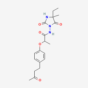 N-(4-ethyl-4-methyl-2,5-dioxoimidazolidin-1-yl)-2-[4-(3-oxobutyl)phenoxy]propanamide