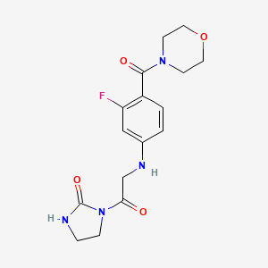 1-[2-[3-Fluoro-4-(morpholine-4-carbonyl)anilino]acetyl]imidazolidin-2-one