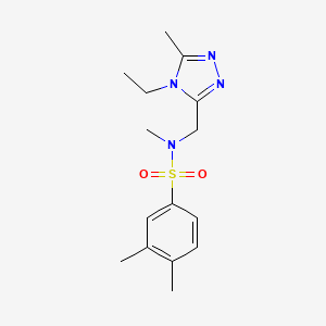 molecular formula C15H22N4O2S B6972590 N-[(4-ethyl-5-methyl-1,2,4-triazol-3-yl)methyl]-N,3,4-trimethylbenzenesulfonamide 