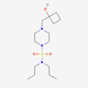 molecular formula C15H31N3O3S B6972593 4-[(1-hydroxycyclobutyl)methyl]-N,N-dipropylpiperazine-1-sulfonamide 