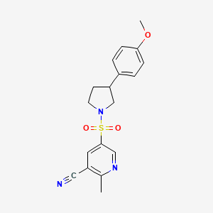 5-[3-(4-Methoxyphenyl)pyrrolidin-1-yl]sulfonyl-2-methylpyridine-3-carbonitrile