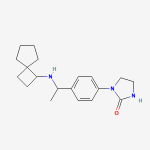 molecular formula C19H27N3O B6972713 1-[4-[1-(Spiro[3.4]octan-3-ylamino)ethyl]phenyl]imidazolidin-2-one 