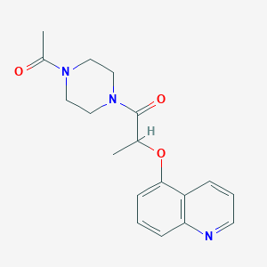 molecular formula C18H21N3O3 B6972746 1-(4-Acetylpiperazin-1-yl)-2-quinolin-5-yloxypropan-1-one 