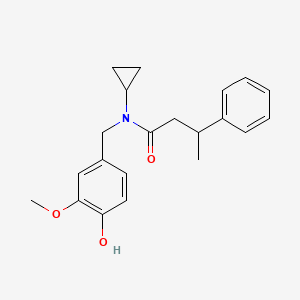 N-cyclopropyl-N-[(4-hydroxy-3-methoxyphenyl)methyl]-3-phenylbutanamide