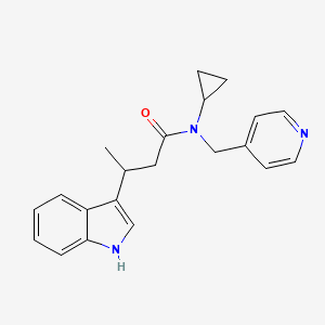 molecular formula C21H23N3O B6972770 N-cyclopropyl-3-(1H-indol-3-yl)-N-(pyridin-4-ylmethyl)butanamide 