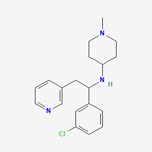 molecular formula C19H24ClN3 B6972771 N-[1-(3-chlorophenyl)-2-pyridin-3-ylethyl]-1-methylpiperidin-4-amine 