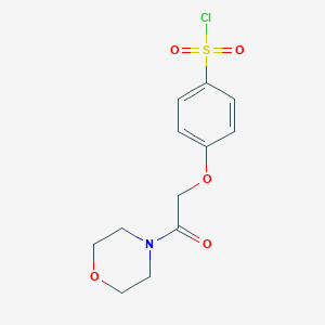 molecular formula C12H14ClNO5S B069728 4-[2-(Morpholin-4-yl)-2-oxoethoxy]benzene-1-sulfonyl chloride CAS No. 167404-10-6