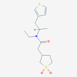 molecular formula C15H23NO3S2 B6972807 2-(1,1-dioxothiolan-3-yl)-N-ethyl-N-(1-thiophen-3-ylpropan-2-yl)acetamide 