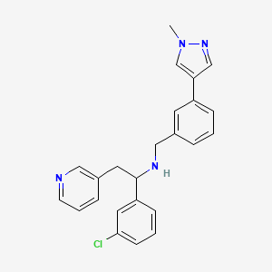 1-(3-chlorophenyl)-N-[[3-(1-methylpyrazol-4-yl)phenyl]methyl]-2-pyridin-3-ylethanamine