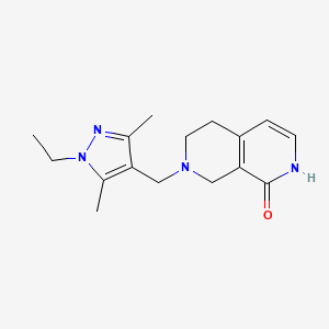 molecular formula C16H22N4O B6972824 7-[(1-Ethyl-3,5-dimethylpyrazol-4-yl)methyl]-2,5,6,8-tetrahydro-2,7-naphthyridin-1-one 