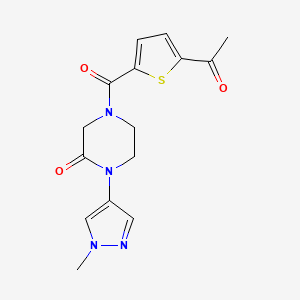 4-(5-Acetylthiophene-2-carbonyl)-1-(1-methylpyrazol-4-yl)piperazin-2-one