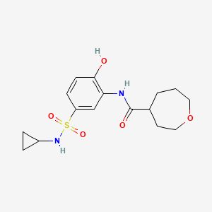 N-[5-(cyclopropylsulfamoyl)-2-hydroxyphenyl]oxepane-4-carboxamide