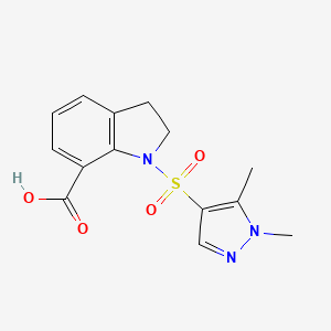 1-(1,5-Dimethylpyrazol-4-yl)sulfonyl-2,3-dihydroindole-7-carboxylic acid