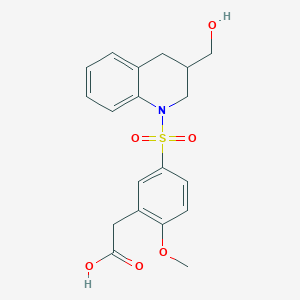 2-[5-[[3-(hydroxymethyl)-3,4-dihydro-2H-quinolin-1-yl]sulfonyl]-2-methoxyphenyl]acetic acid