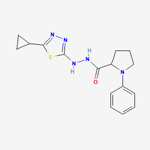 N'-(5-cyclopropyl-1,3,4-thiadiazol-2-yl)-1-phenylpyrrolidine-2-carbohydrazide