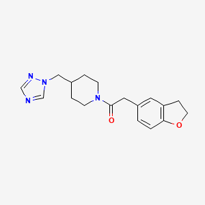 2-(2,3-Dihydro-1-benzofuran-5-yl)-1-[4-(1,2,4-triazol-1-ylmethyl)piperidin-1-yl]ethanone