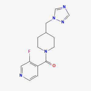 molecular formula C14H16FN5O B6972967 (3-Fluoropyridin-4-yl)-[4-(1,2,4-triazol-1-ylmethyl)piperidin-1-yl]methanone 