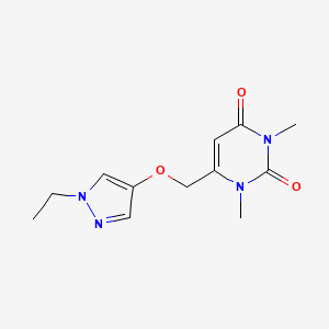 6-[(1-Ethylpyrazol-4-yl)oxymethyl]-1,3-dimethylpyrimidine-2,4-dione