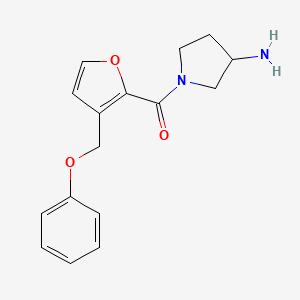 (3-Aminopyrrolidin-1-yl)-[3-(phenoxymethyl)furan-2-yl]methanone