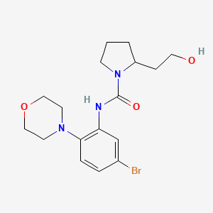 molecular formula C17H24BrN3O3 B6973087 N-(5-bromo-2-morpholin-4-ylphenyl)-2-(2-hydroxyethyl)pyrrolidine-1-carboxamide 