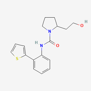 molecular formula C17H20N2O2S B6973092 2-(2-hydroxyethyl)-N-(2-thiophen-2-ylphenyl)pyrrolidine-1-carboxamide 