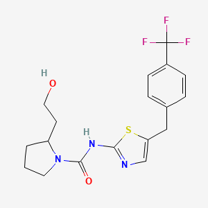 2-(2-hydroxyethyl)-N-[5-[[4-(trifluoromethyl)phenyl]methyl]-1,3-thiazol-2-yl]pyrrolidine-1-carboxamide