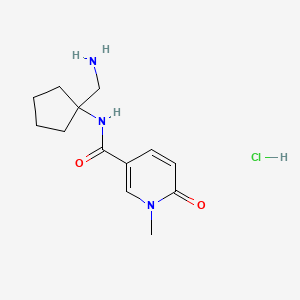 N-[1-(aminomethyl)cyclopentyl]-1-methyl-6-oxopyridine-3-carboxamide;hydrochloride