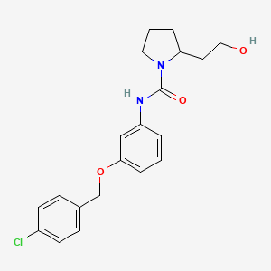 N-[3-[(4-chlorophenyl)methoxy]phenyl]-2-(2-hydroxyethyl)pyrrolidine-1-carboxamide