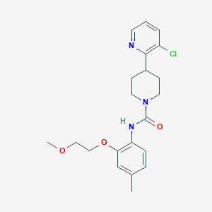 molecular formula C21H26ClN3O3 B6973124 4-(3-chloropyridin-2-yl)-N-[2-(2-methoxyethoxy)-4-methylphenyl]piperidine-1-carboxamide 