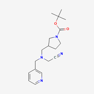 molecular formula C18H26N4O2 B6973149 Tert-butyl 3-[[cyanomethyl(pyridin-3-ylmethyl)amino]methyl]pyrrolidine-1-carboxylate 