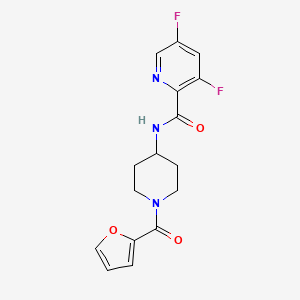 3,5-difluoro-N-[1-(furan-2-carbonyl)piperidin-4-yl]pyridine-2-carboxamide