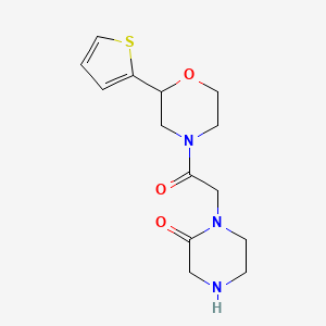 1-[2-Oxo-2-(2-thiophen-2-ylmorpholin-4-yl)ethyl]piperazin-2-one