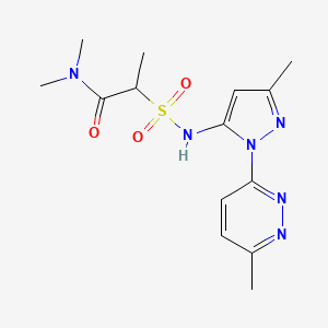 N,N-dimethyl-2-[[5-methyl-2-(6-methylpyridazin-3-yl)pyrazol-3-yl]sulfamoyl]propanamide