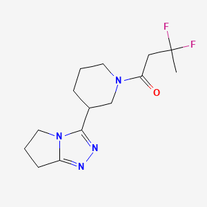 molecular formula C14H20F2N4O B6973196 1-[3-(6,7-dihydro-5H-pyrrolo[2,1-c][1,2,4]triazol-3-yl)piperidin-1-yl]-3,3-difluorobutan-1-one 