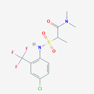 molecular formula C12H14ClF3N2O3S B6973198 2-[[4-chloro-2-(trifluoromethyl)phenyl]sulfamoyl]-N,N-dimethylpropanamide 