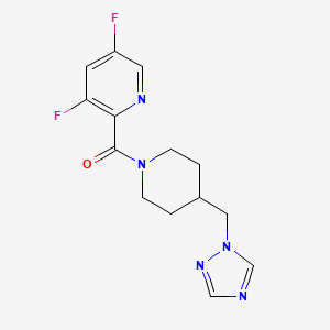 molecular formula C14H15F2N5O B6973204 (3,5-Difluoropyridin-2-yl)-[4-(1,2,4-triazol-1-ylmethyl)piperidin-1-yl]methanone 