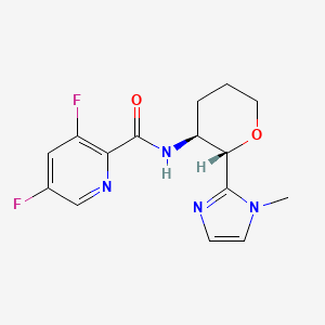 molecular formula C15H16F2N4O2 B6973209 3,5-difluoro-N-[(2S,3S)-2-(1-methylimidazol-2-yl)oxan-3-yl]pyridine-2-carboxamide 