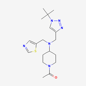 1-[4-[(1-Tert-butyltriazol-4-yl)methyl-(1,3-thiazol-5-ylmethyl)amino]piperidin-1-yl]ethanone