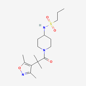 N-[1-[2-(3,5-dimethyl-1,2-oxazol-4-yl)-2-methylpropanoyl]piperidin-4-yl]propane-1-sulfonamide