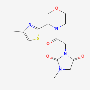 1-Methyl-3-[2-[3-(4-methyl-1,3-thiazol-2-yl)morpholin-4-yl]-2-oxoethyl]imidazolidine-2,4-dione